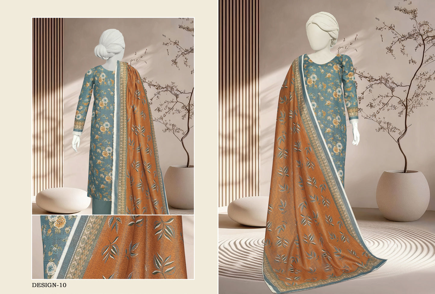 JHURMAT – Printed Khaddar & Zarri Collection (Unstitched)
