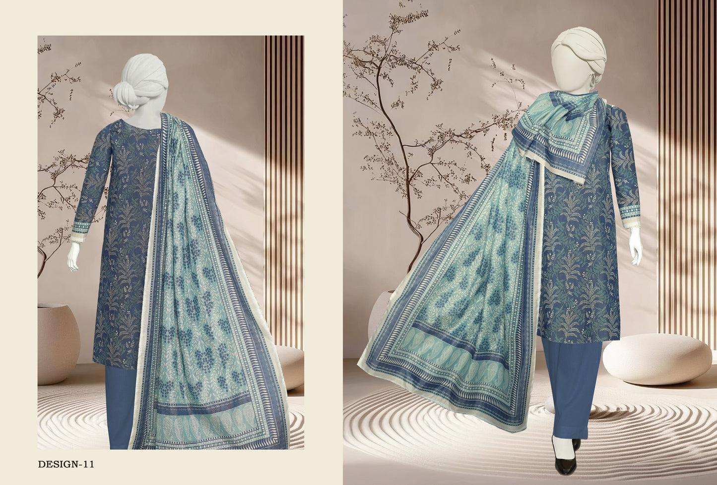JHURMAT – Printed Khaddar & Zarri Collection (Unstitched)