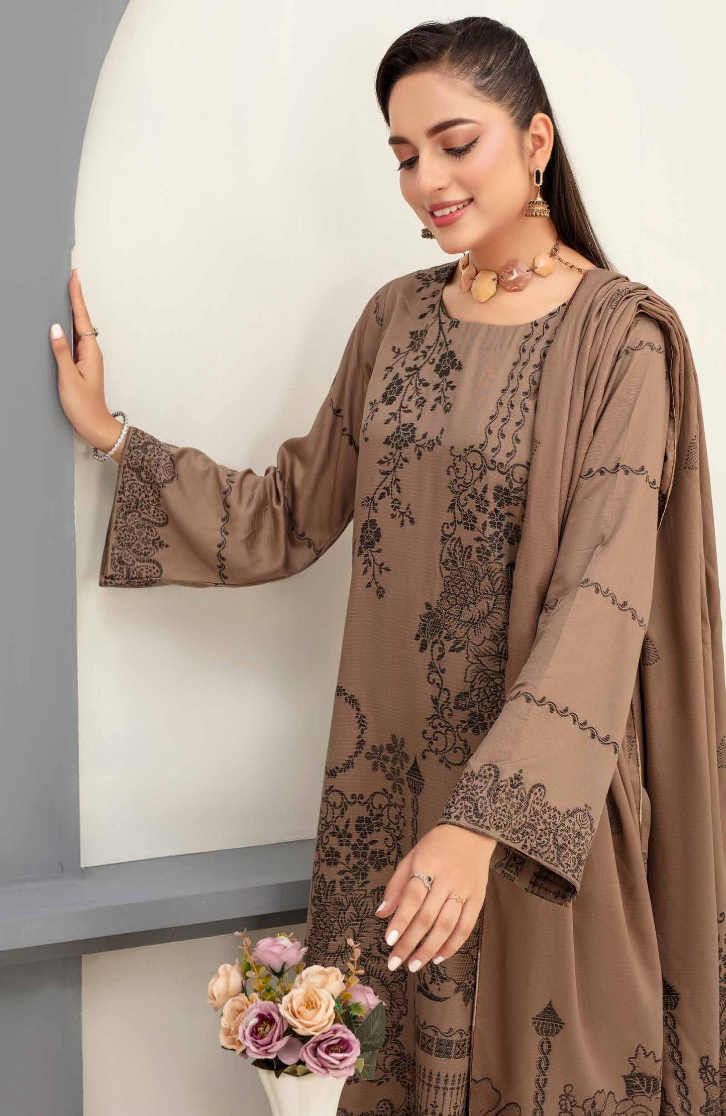 GULL-E-RUKH – Doria Viscose Jacquard Broshia Collection (Unstitched)