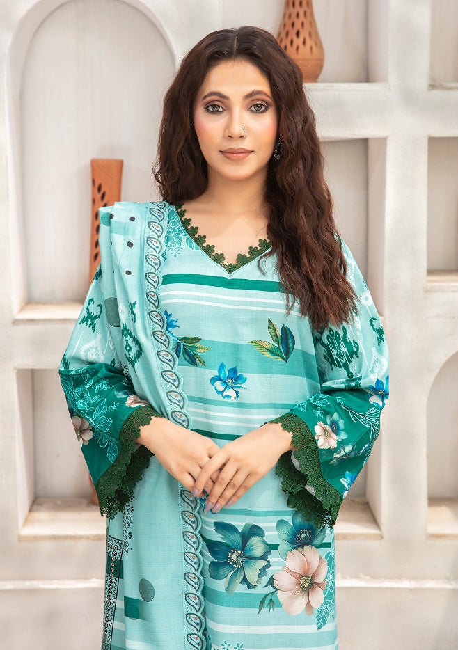 ALEEZAY Viscose EMB Shirt & Dupatta VOL - 2462 - Libaas Fabrics