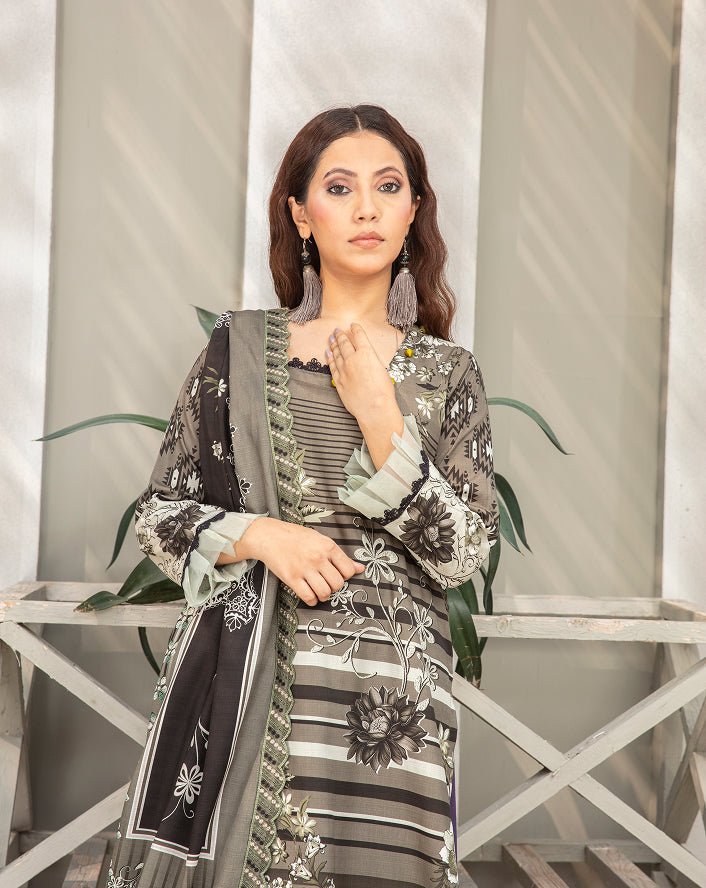 ALEEZAY Viscose EMB Shirt & Dupatta VOL - 2462 - Libaas Fabrics