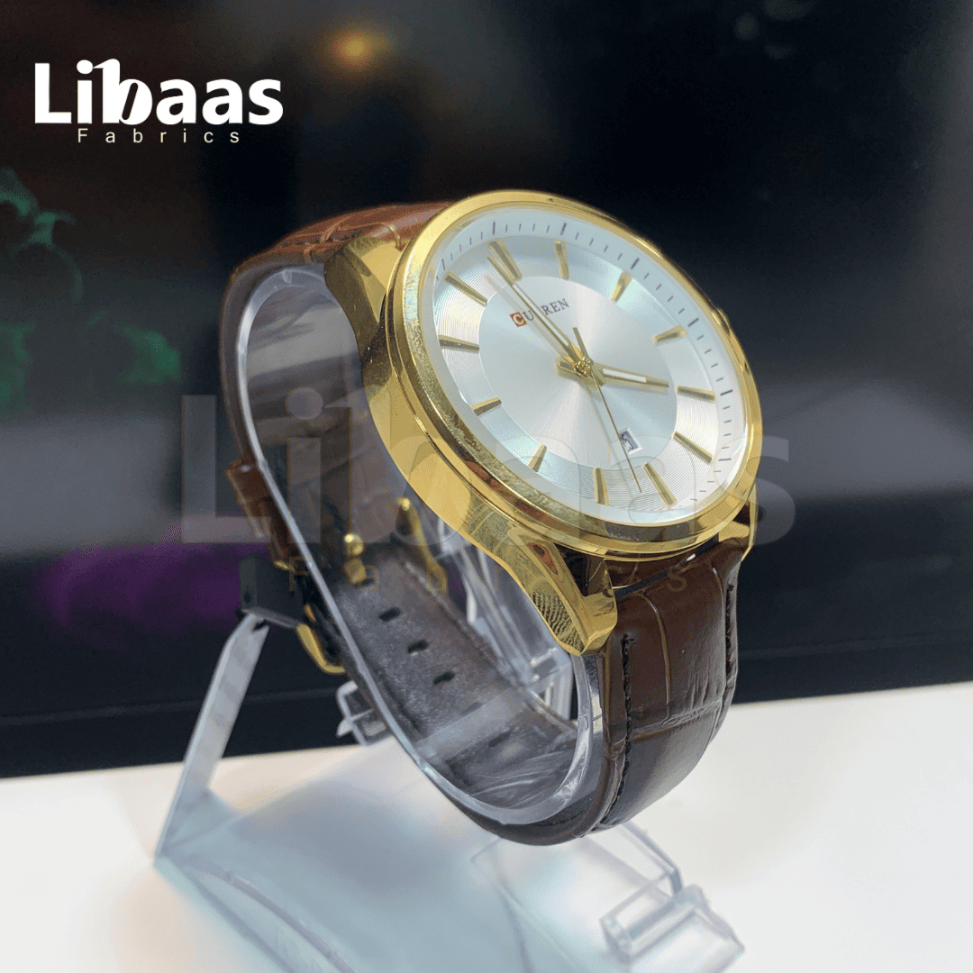 CURREN MEN'S LEATHER STRAP ELEGANT WATCH - Libaas Fabrics