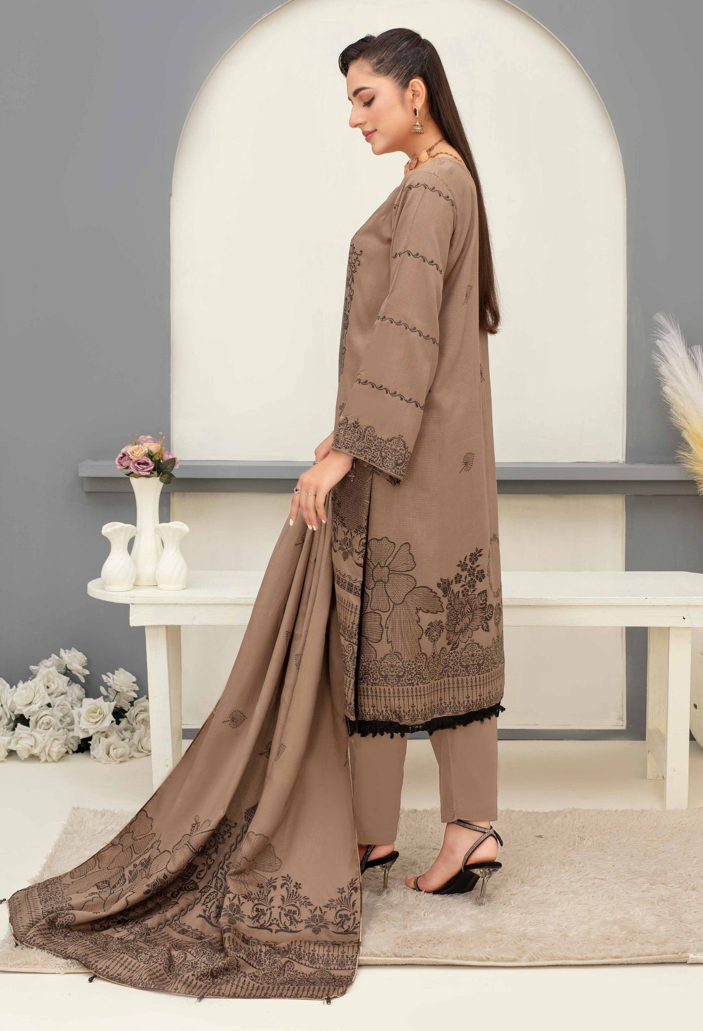 GULL - E - RUKH – Doria Viscose Jacquard Broshia Collection (Unstitched) - Libaas Fabrics