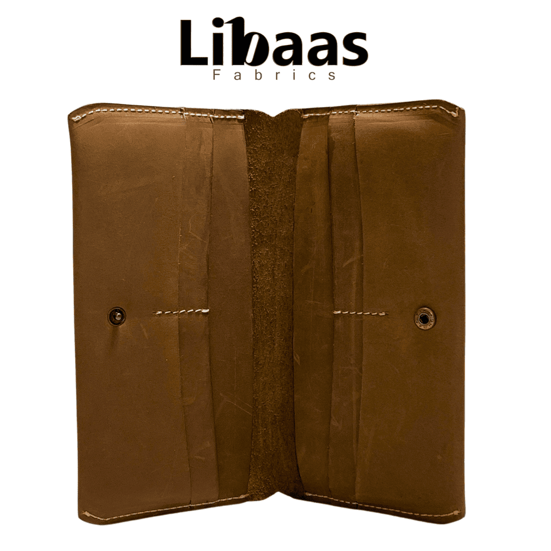 Handmade Full Crazy Horse Leather Wallet – Tan Brown - Libaas Fabrics