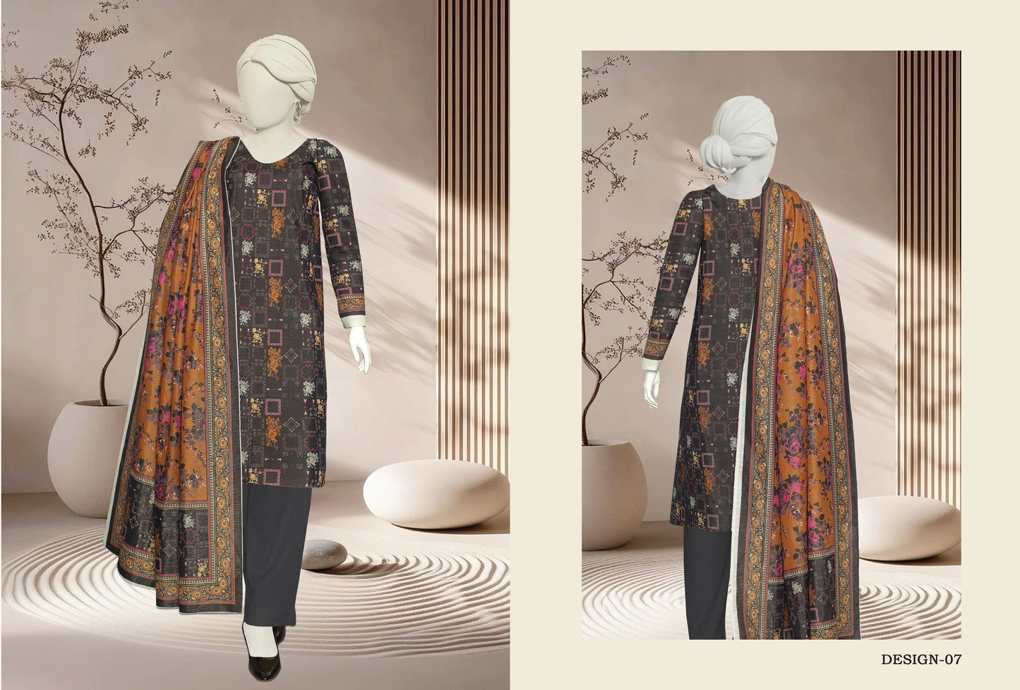 JHURMAT – Printed Khaddar & Zarri Collection (Unstitched) - Libaas Fabrics