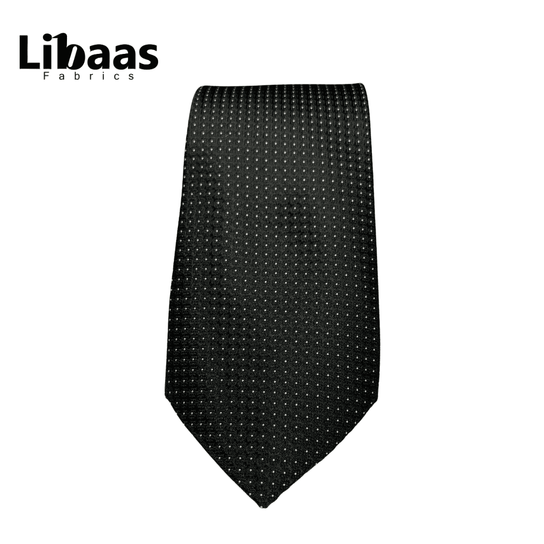 Luxury 3 - Piece Tie Set – Classic Black with Fine Dot Pattern - Libaas Fabrics
