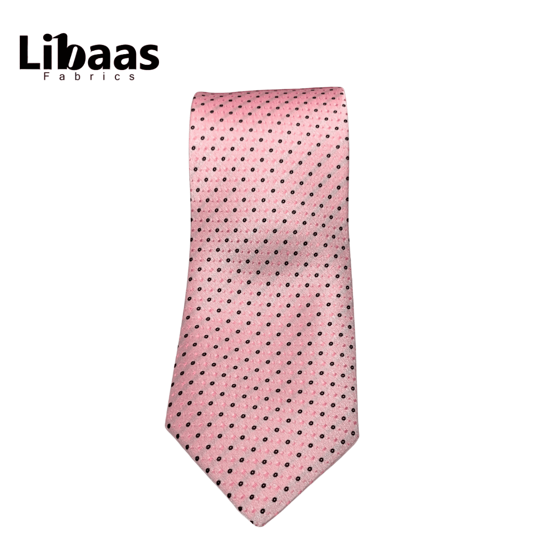Luxury 3 - Piece Tie Set – Pink with Black Polka Dots - Libaas Fabrics