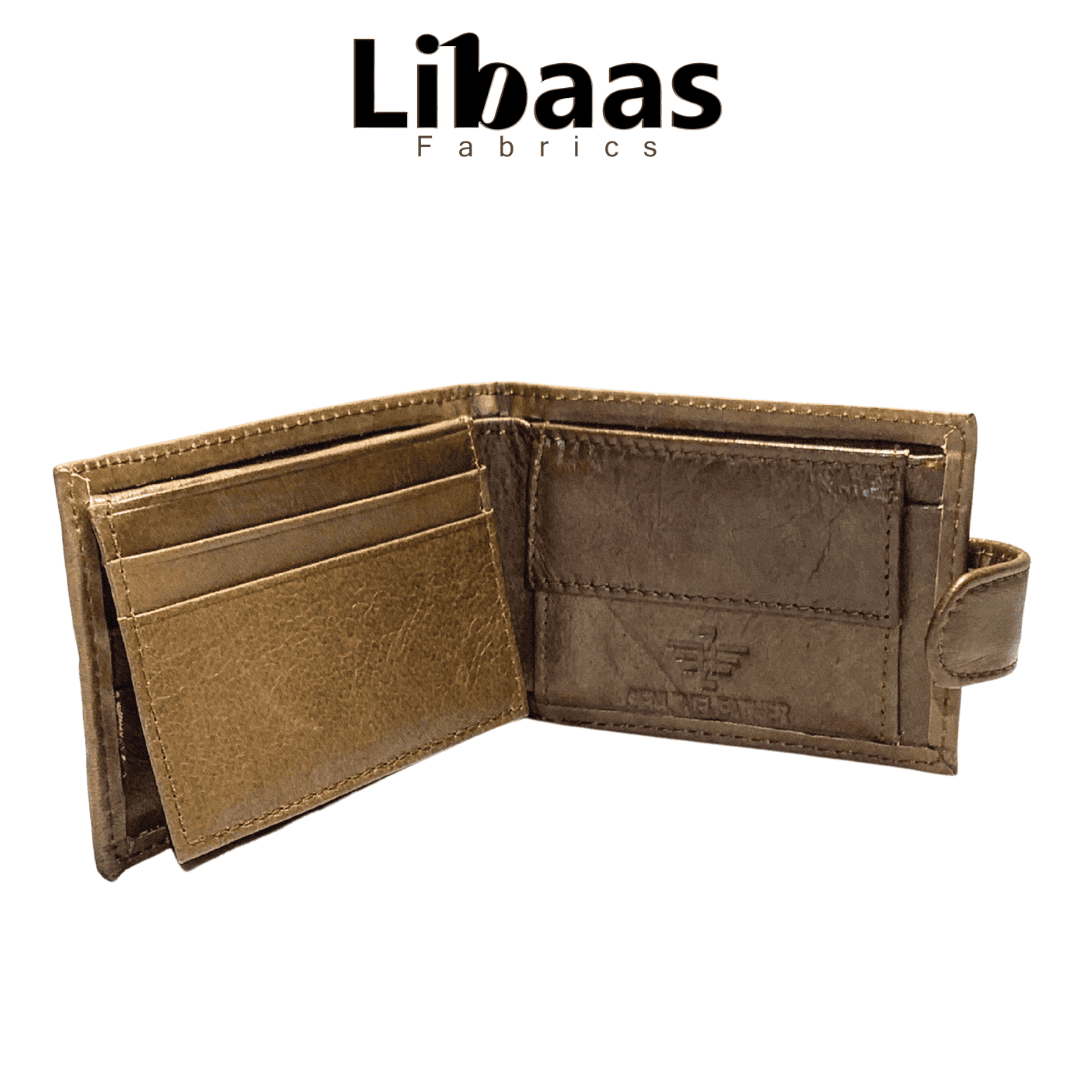 Men’s Bi - Fold Leather Wallet with Coin Pocket & ID Holder - Libaas Fabrics