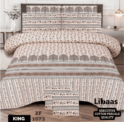 Premium Quality King Size Cotton Bedsheet Set - Libaas Fabrics