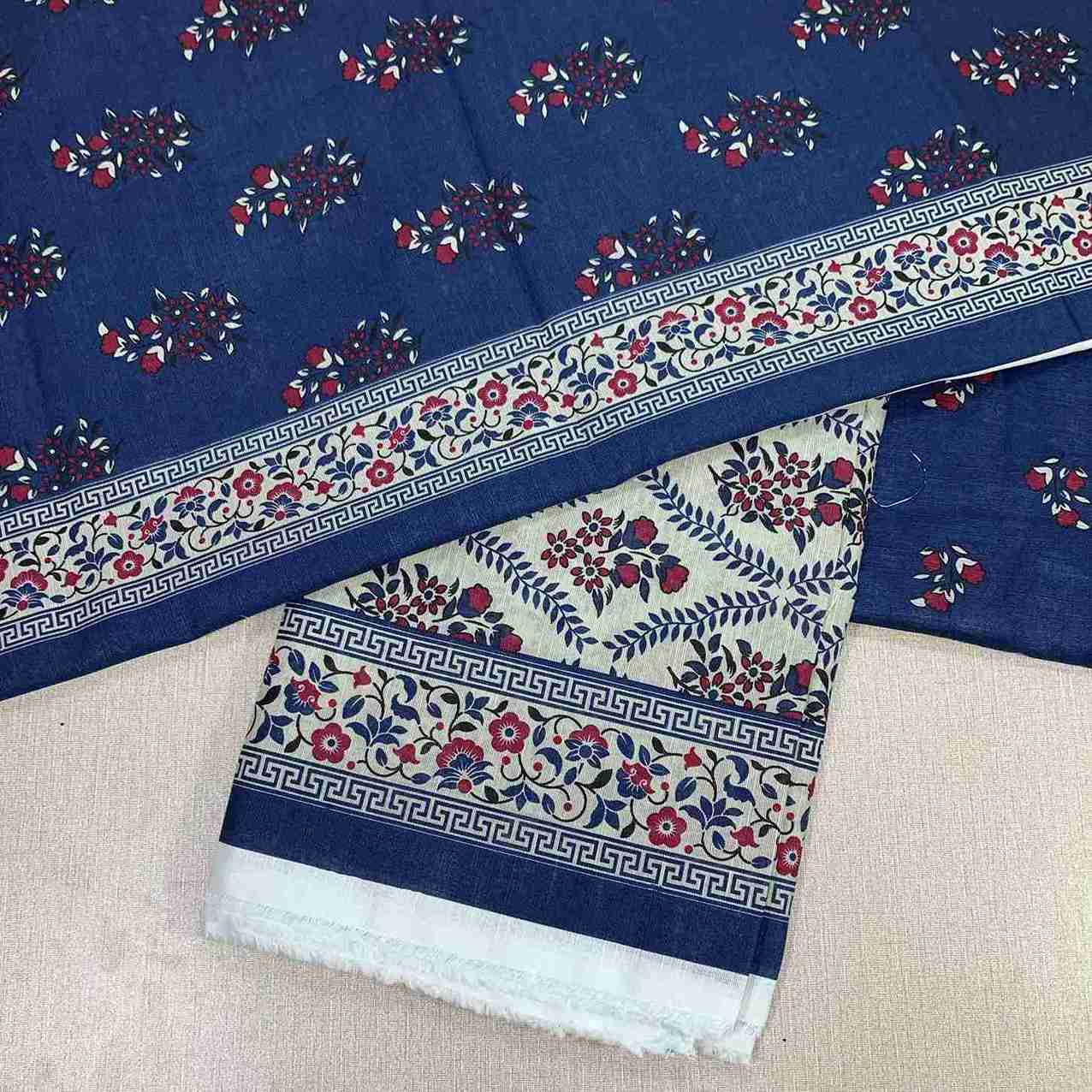 Safina Printed Khaddar 3 Piece (Unstitched) – Shirt, Dupatta & Trouser - Libaas Fabrics