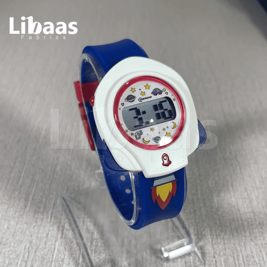 Space - Themed Blue & White Kids Watch - Libaas Fabrics