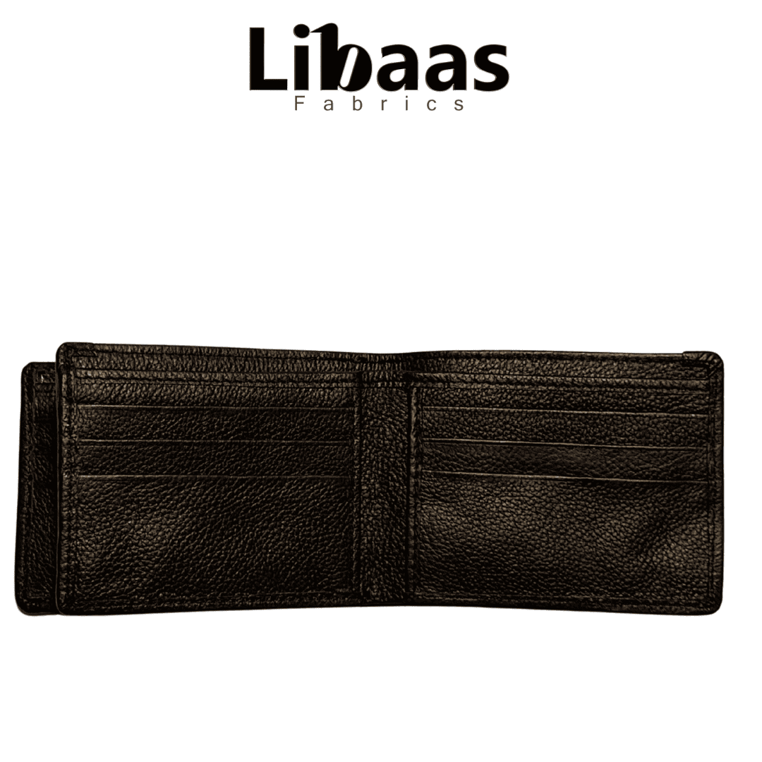 UK5 Wallet – Dark Brown | Slim Bi - Fold with Card & ID Slot - Libaas Fabrics