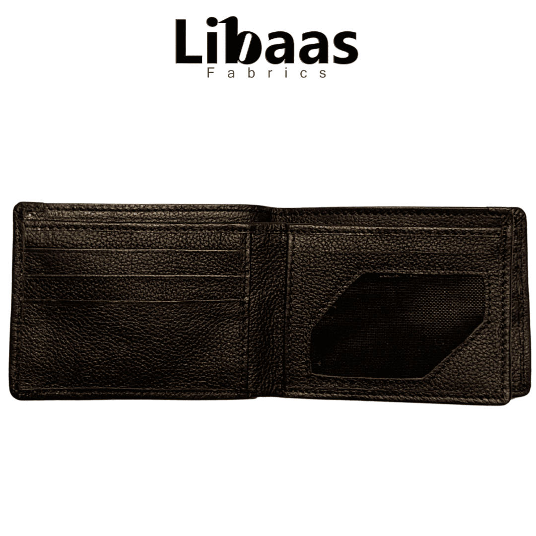 UK5 Wallet – Dark Brown | Slim Bi - Fold with Card & ID Slot - Libaas Fabrics
