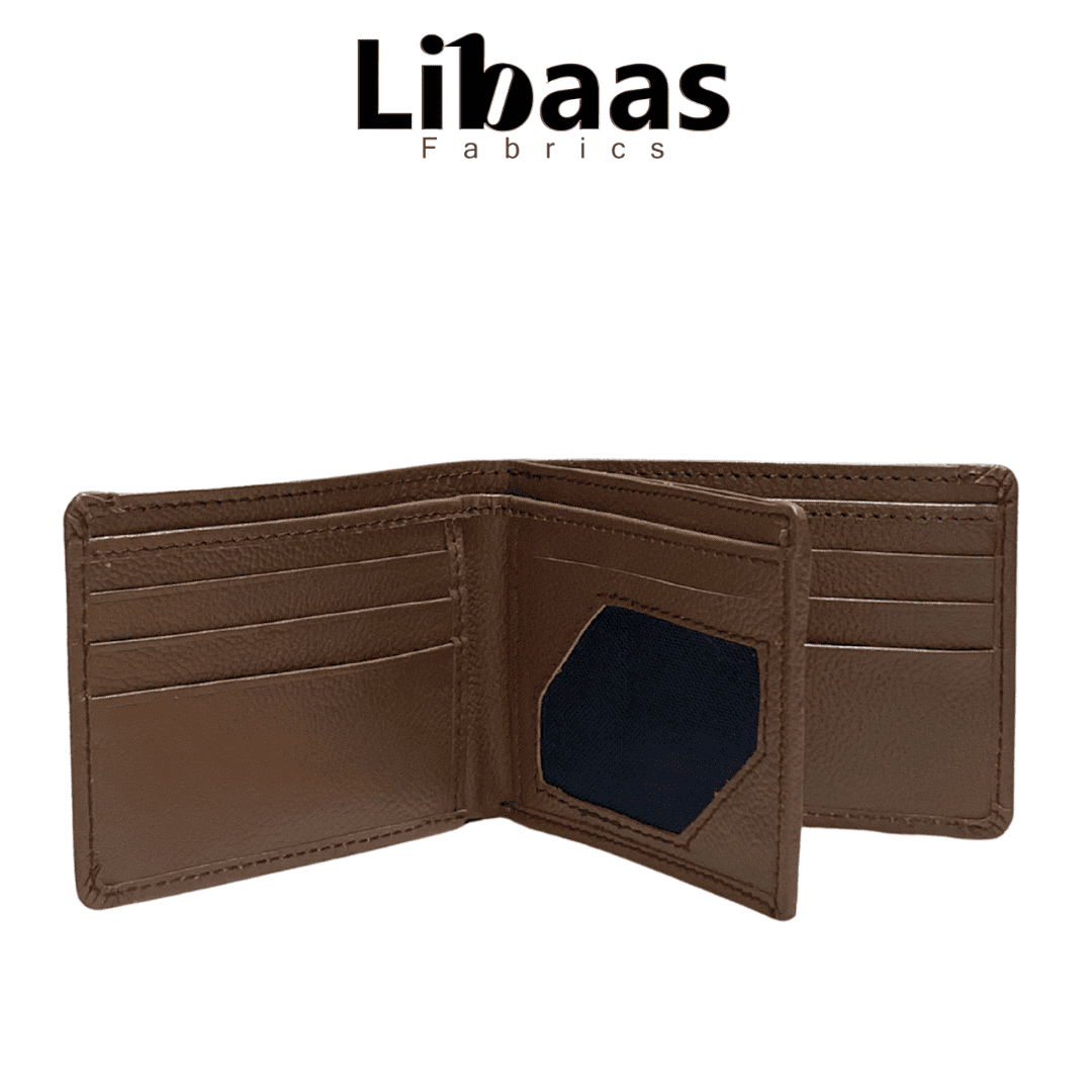 UK5 Wallet – Light Brown | Classic Bi - Fold Design with ID Window - Libaas Fabrics