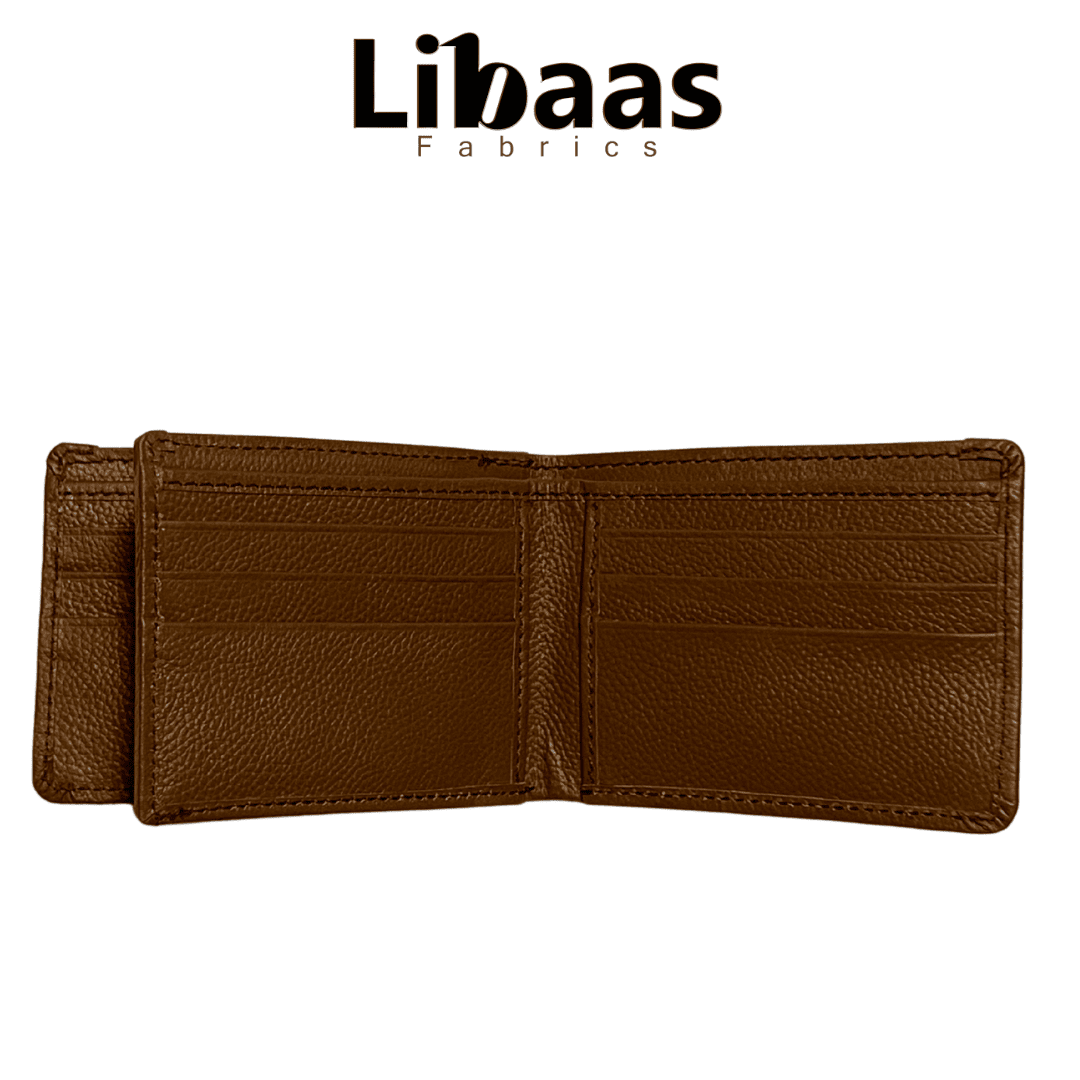 UK5 Wallet – Light Brown | Classic Bi - Fold Design with ID Window - Libaas Fabrics