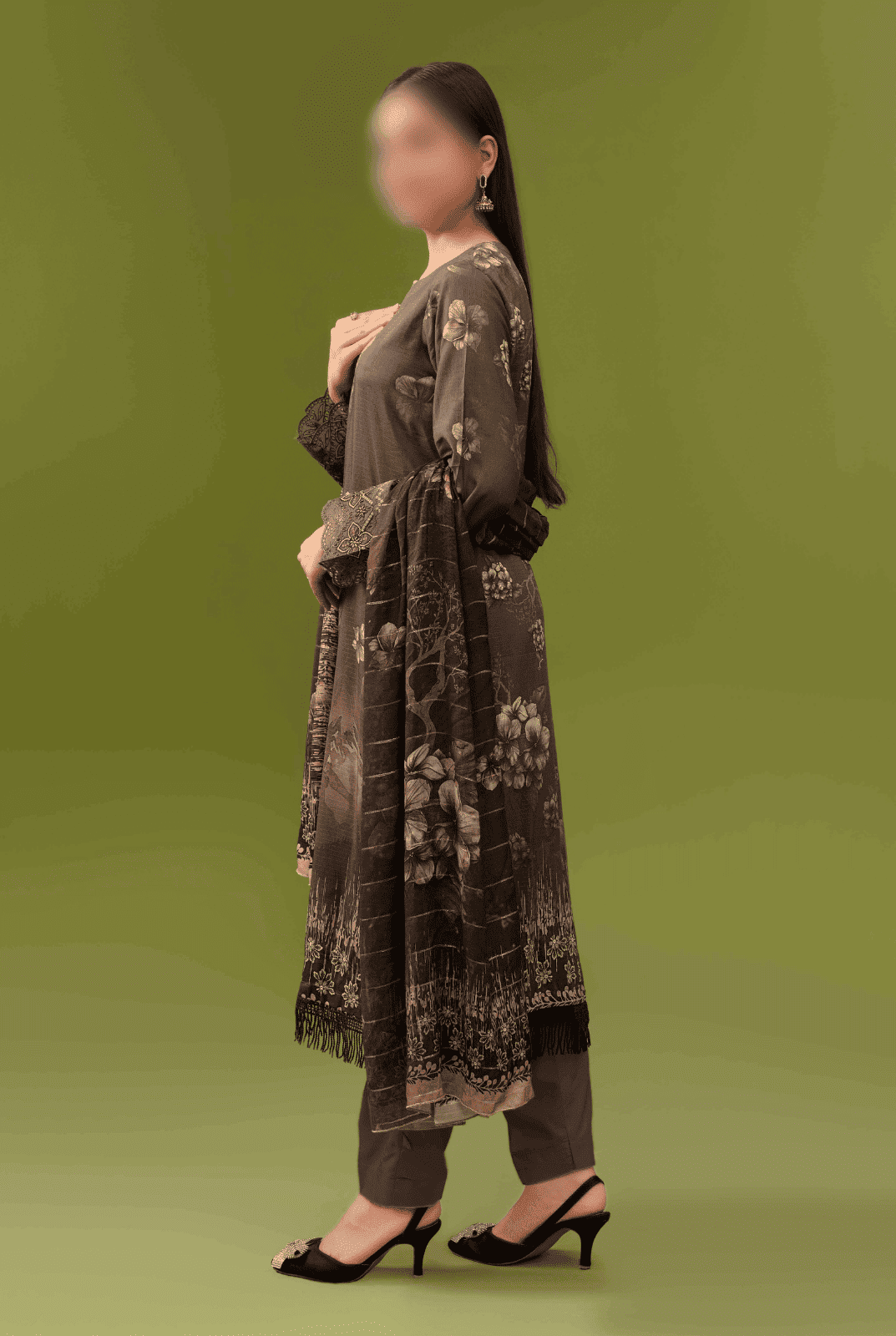 ALEEZAY Viscose EMB Shirt & Dupatta (Unstitched) - Libaas Fabrics