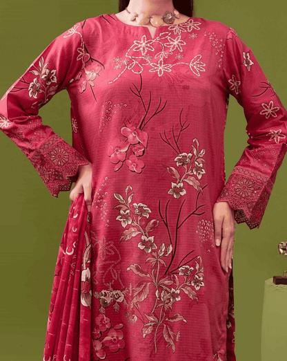 ALEEZAY Viscose EMB Shirt & Dupatta (Unstitched) - Libaas Fabrics