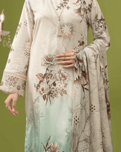 ALEEZAY Viscose EMB Shirt & Dupatta (Unstitched) - Libaas Fabrics