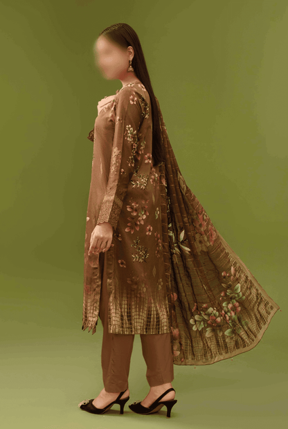 ALEEZAY Viscose EMB Shirt & Dupatta (Unstitched) - Libaas Fabrics