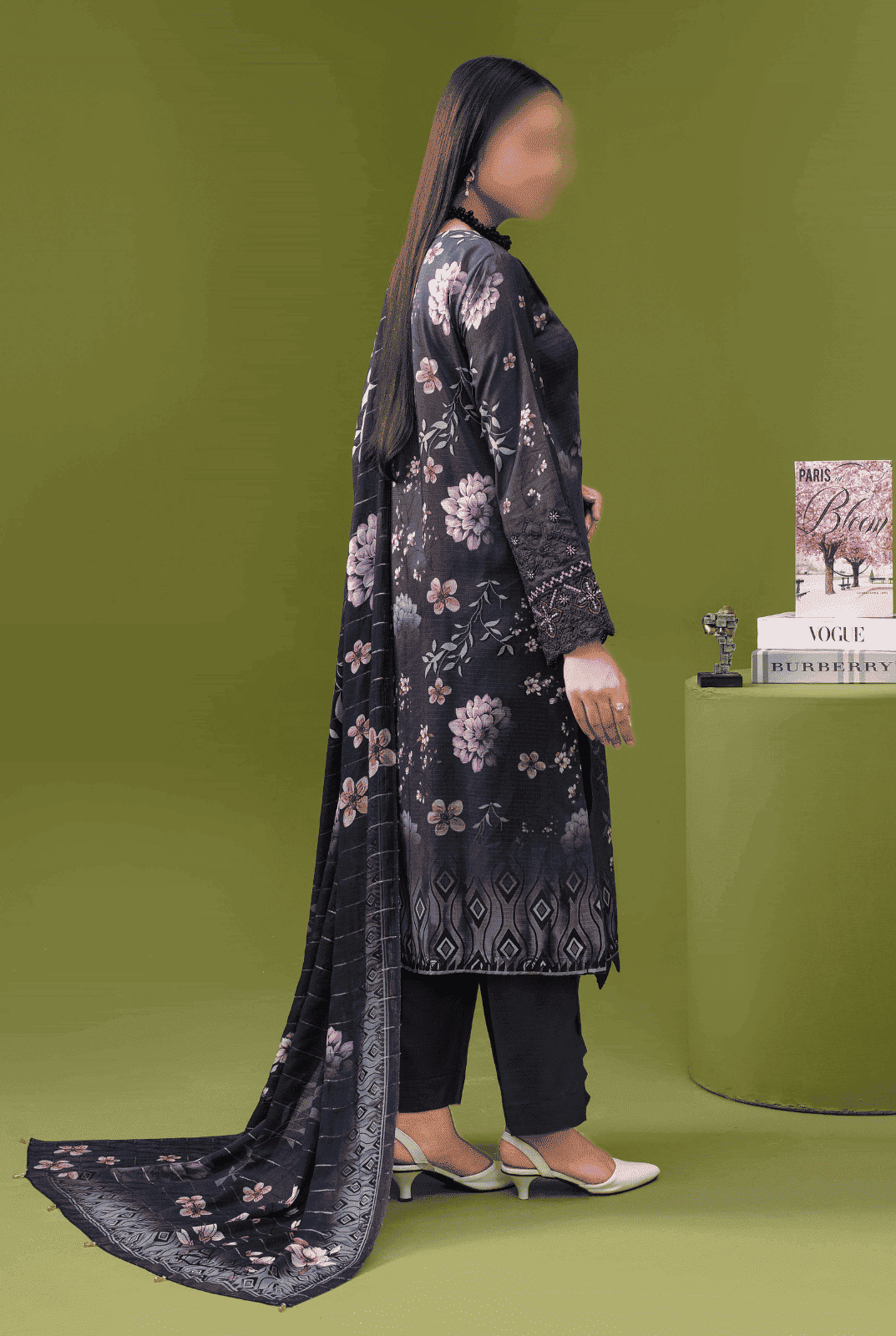 ALEEZAY Viscose EMB Shirt & Dupatta (Unstitched) - Libaas Fabrics