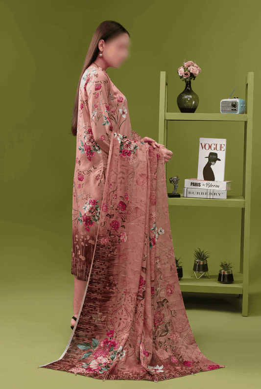 ALEEZAY Viscose EMB Shirt & Dupatta (Unstitched) - Libaas Fabrics