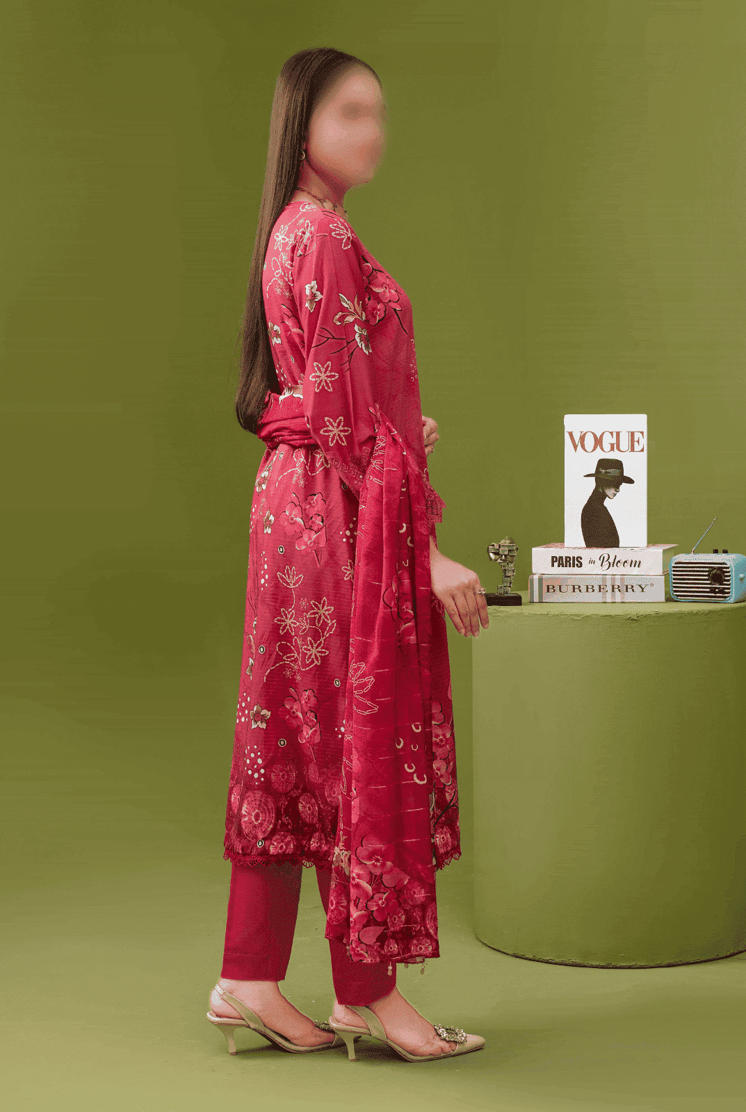 ALEEZAY Viscose EMB Shirt & Dupatta (Unstitched) - Libaas Fabrics