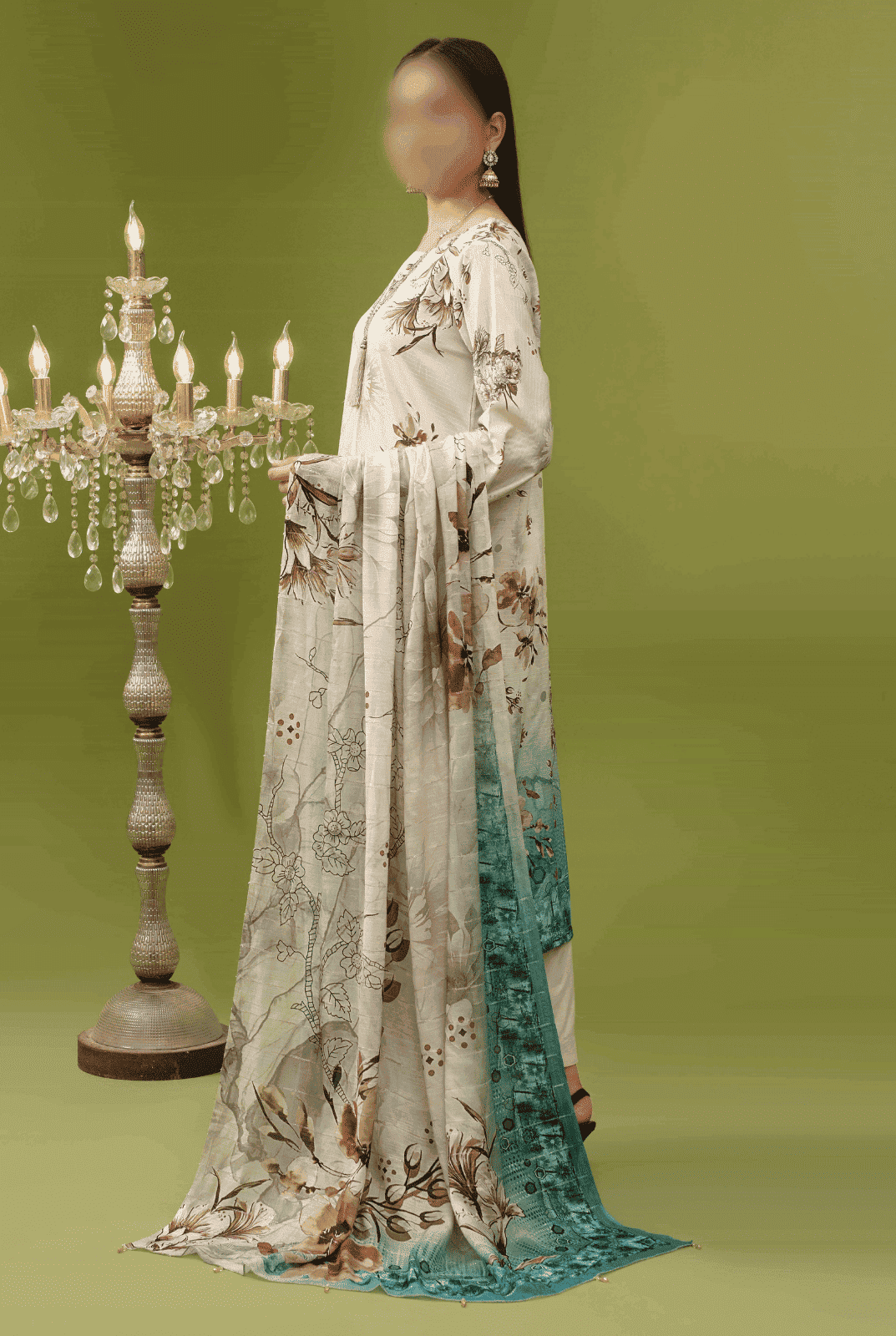 ALEEZAY Viscose EMB Shirt & Dupatta (Unstitched) - Libaas Fabrics