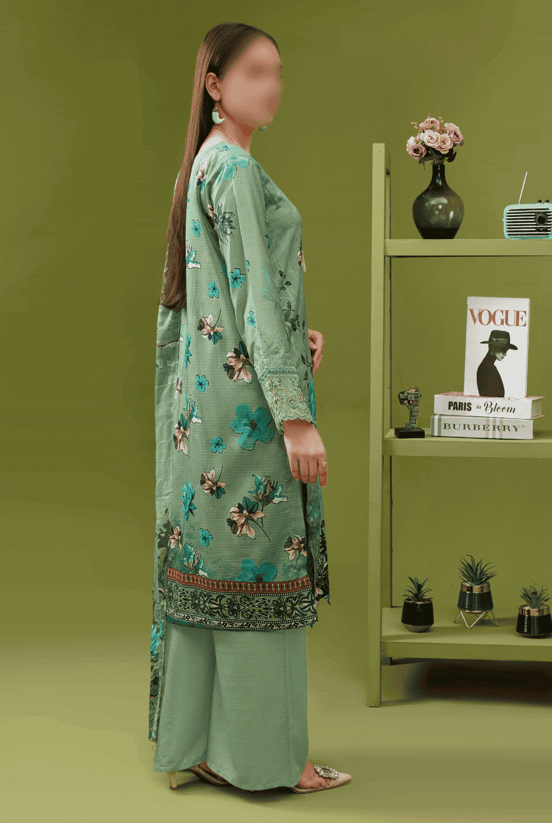 ALEEZAY Viscose EMB Shirt & Dupatta (Unstitched) - Libaas Fabrics