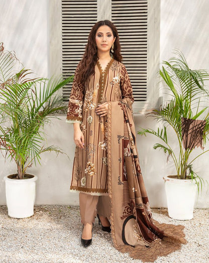 ALEEZAY Viscose EMB Shirt & Dupatta VOL - 2462 - Libaas Fabrics