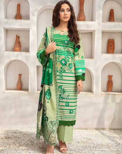 ALEEZAY Viscose EMB Shirt & Dupatta VOL - 2462 - Libaas Fabrics