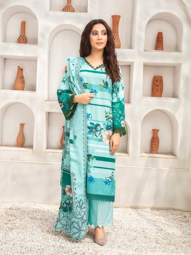 ALEEZAY Viscose EMB Shirt & Dupatta VOL - 2462 - Libaas Fabrics