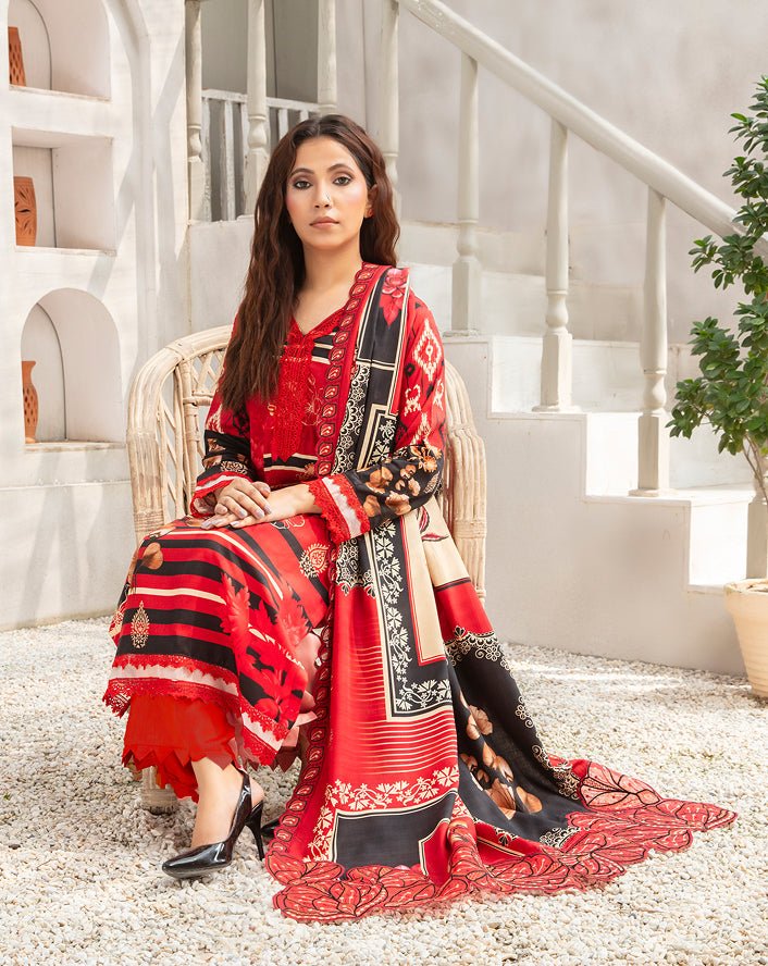 ALEEZAY Viscose EMB Shirt & Dupatta VOL - 2462 - Libaas Fabrics