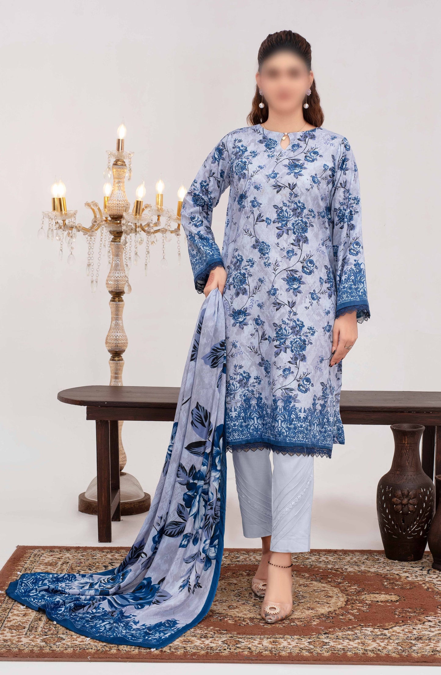 ALEEZAY Viscose EMB Shirt & Dupatta VOL - 2471 - Libaas Fabrics