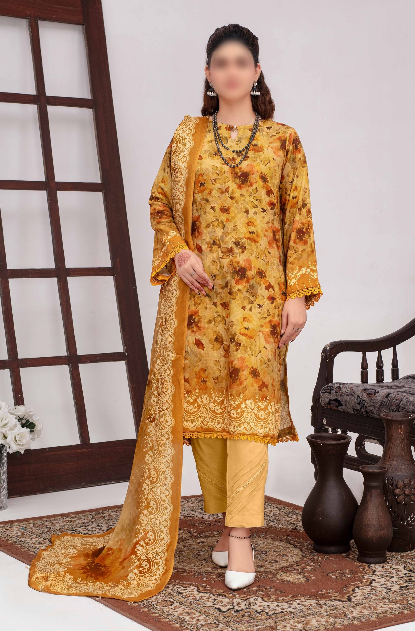 ALEEZAY Viscose EMB Shirt & Dupatta VOL - 2471 - Libaas Fabrics