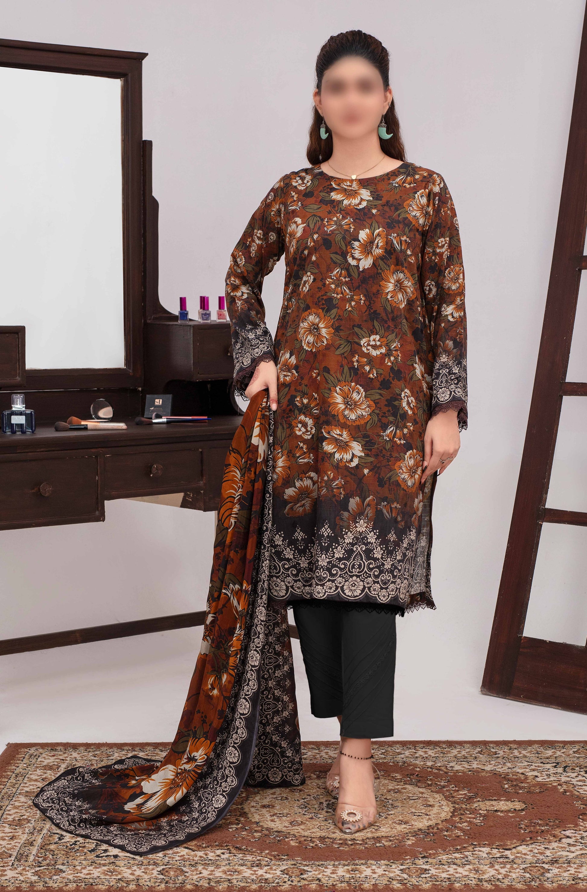 ALEEZAY Viscose EMB Shirt & Dupatta VOL - 2471 - Libaas Fabrics
