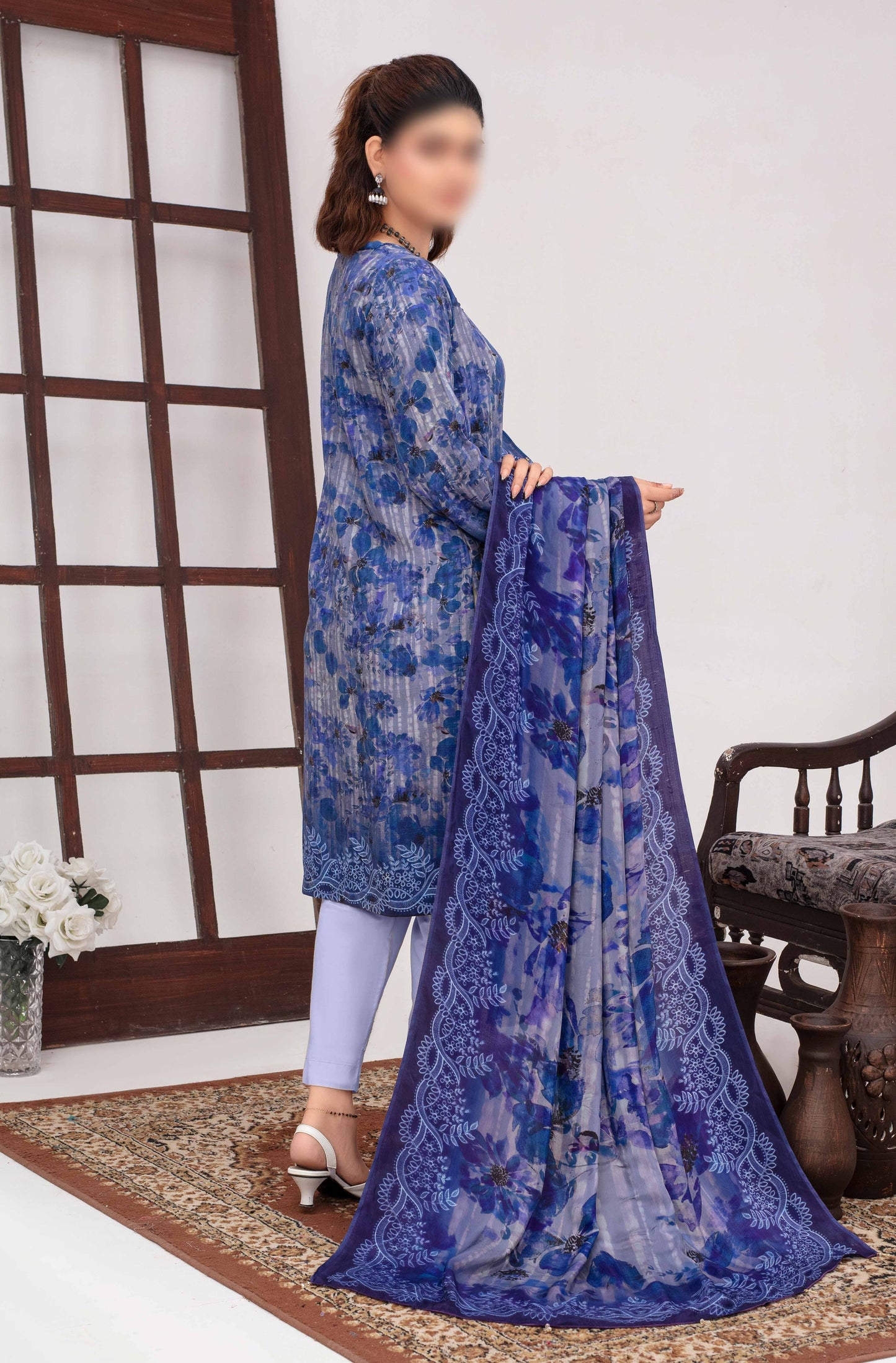 ALEEZAY Viscose EMB Shirt & Dupatta VOL - 2471 - Libaas Fabrics
