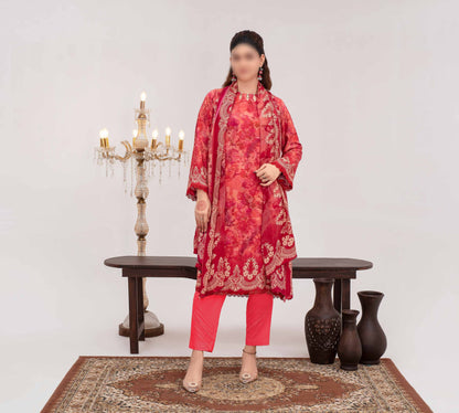 ALEEZAY Viscose EMB Shirt & Dupatta VOL - 2471 - Libaas Fabrics
