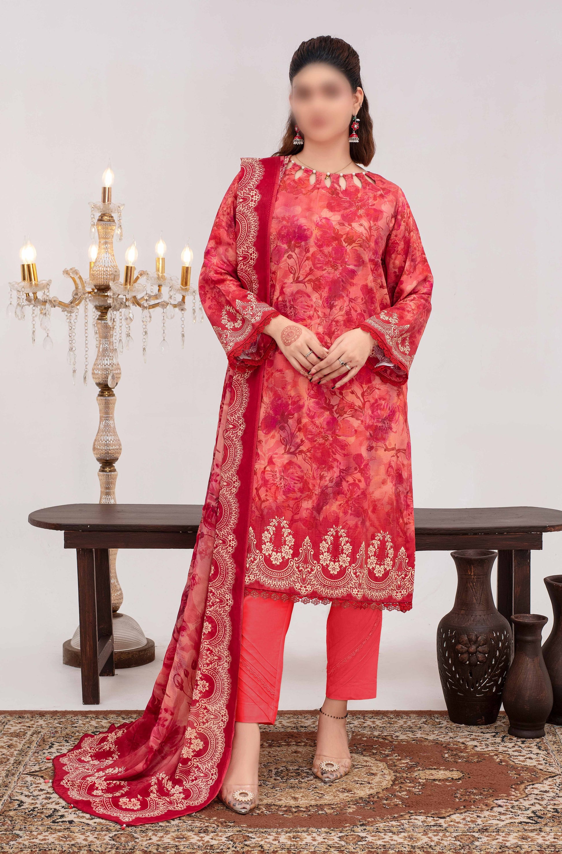 ALEEZAY Viscose EMB Shirt & Dupatta VOL - 2471 - Libaas Fabrics