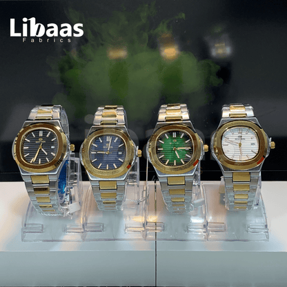 BestWin Elegance Stainless Steel Blue Dial - Libaas Fabrics