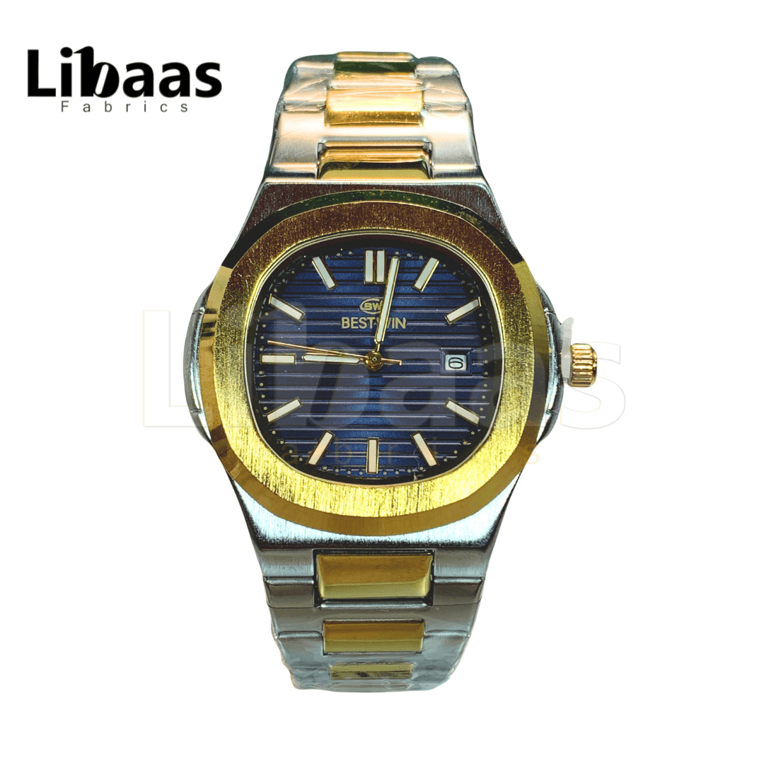 BestWin Elegance Stainless Steel Blue Dial - Libaas Fabrics