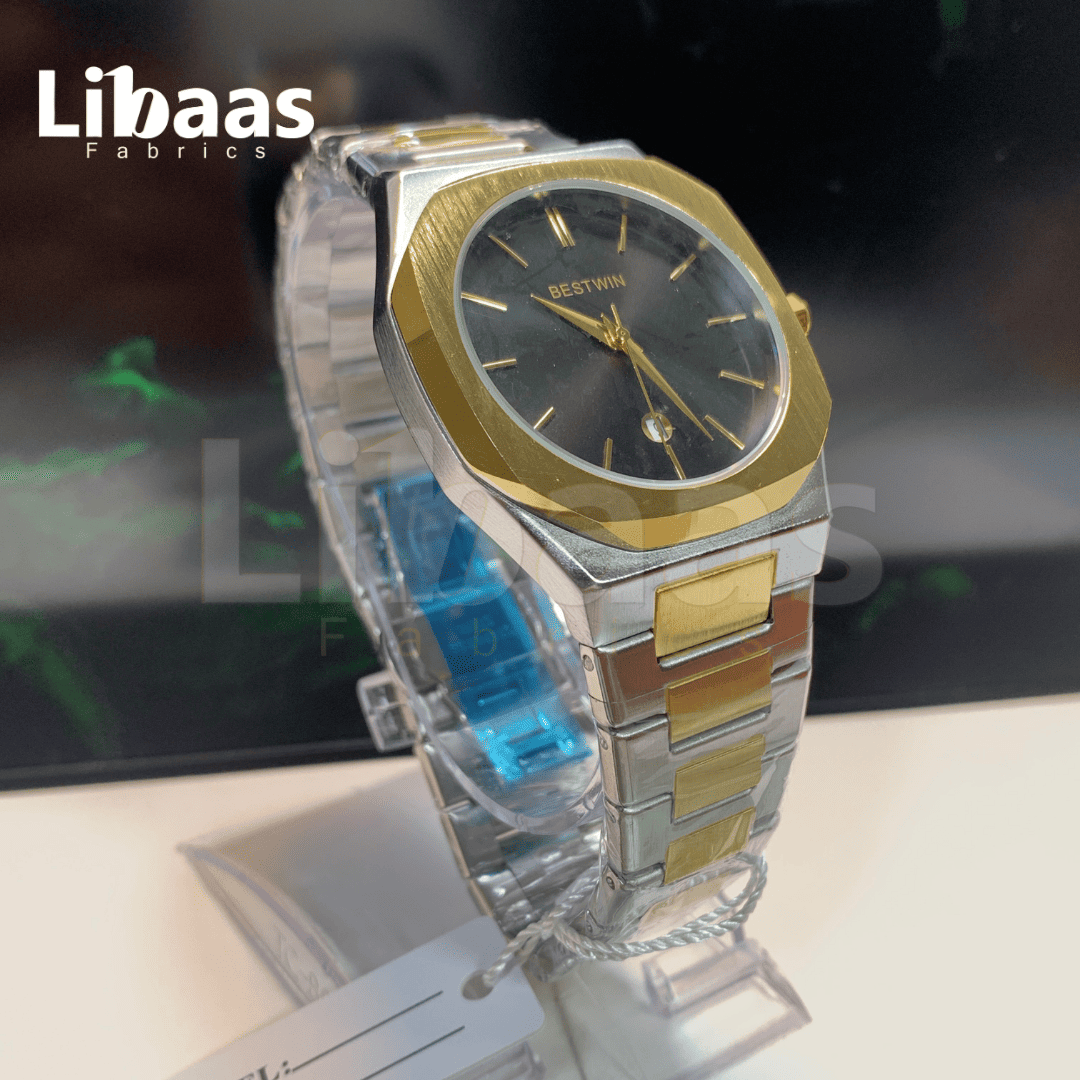 BestWin Elegance Stainless Steel Water Resistant Black Dial Watch - Libaas Fabrics