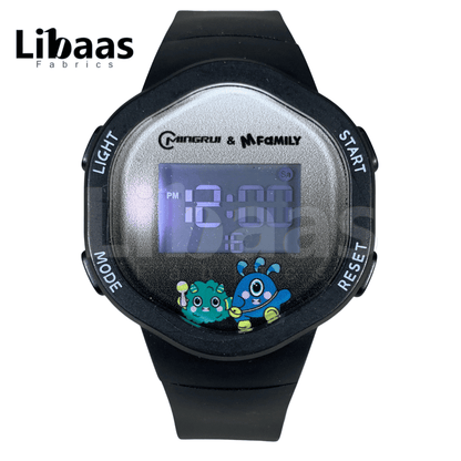 Black Digital Cartoon Kids Watch - Libaas Fabrics