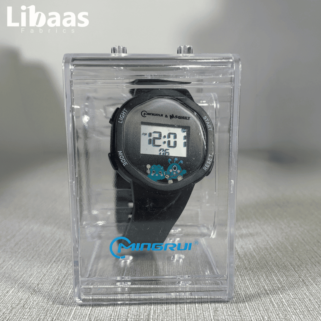 Black Digital Cartoon Kids Watch - Libaas Fabrics
