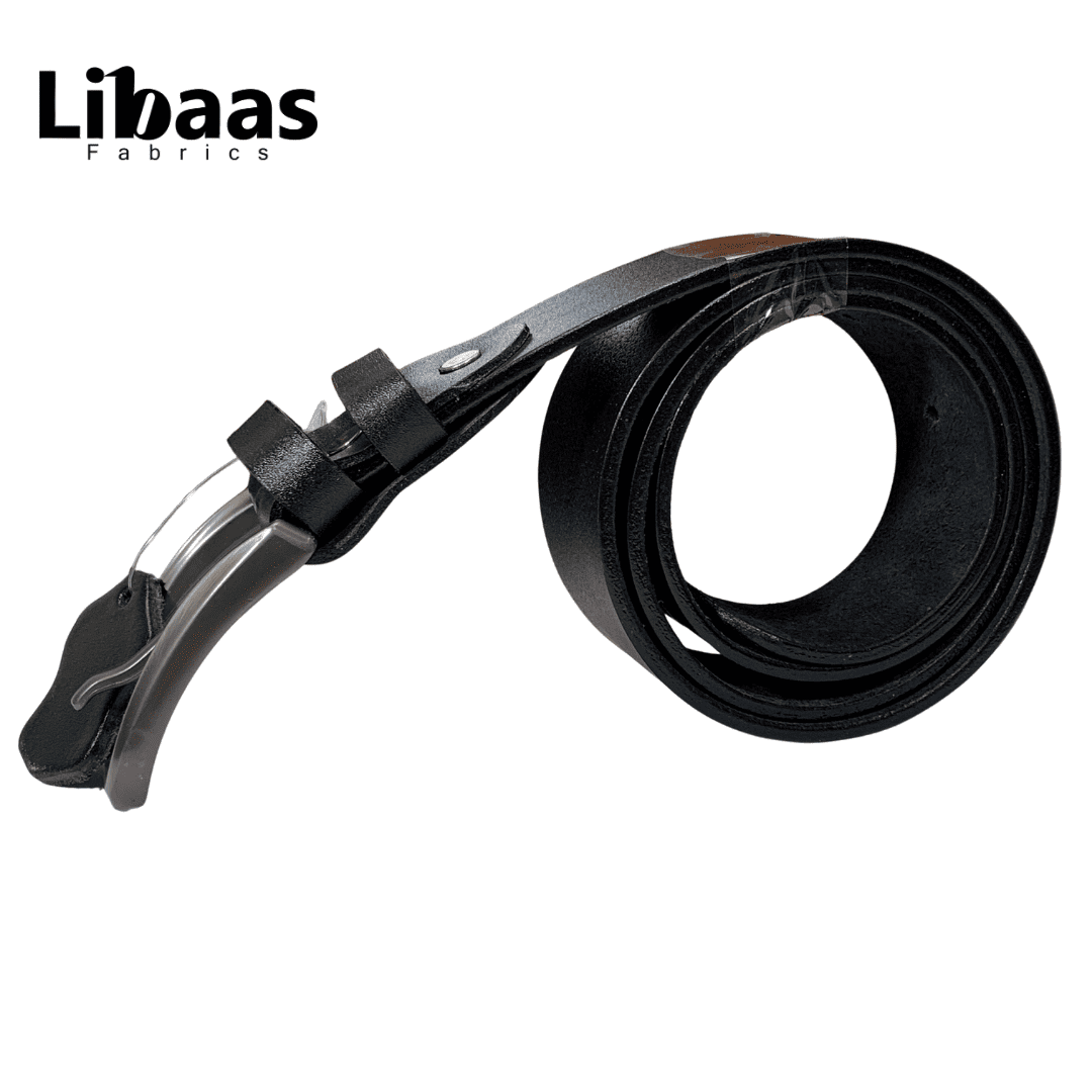 Black Genuine Leather Belt | Premium Formal & Casual Wear for Men - Libaas Fabrics