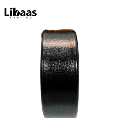 Black Genuine Leather Belt with Ornate Gunmetal Buckle - Libaas Fabrics