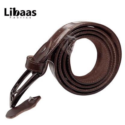 Classic Black & Brown Genuine Leather Belt - Libaas Fabrics