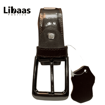 Classic Black & Brown Genuine Leather Belt - Libaas Fabrics