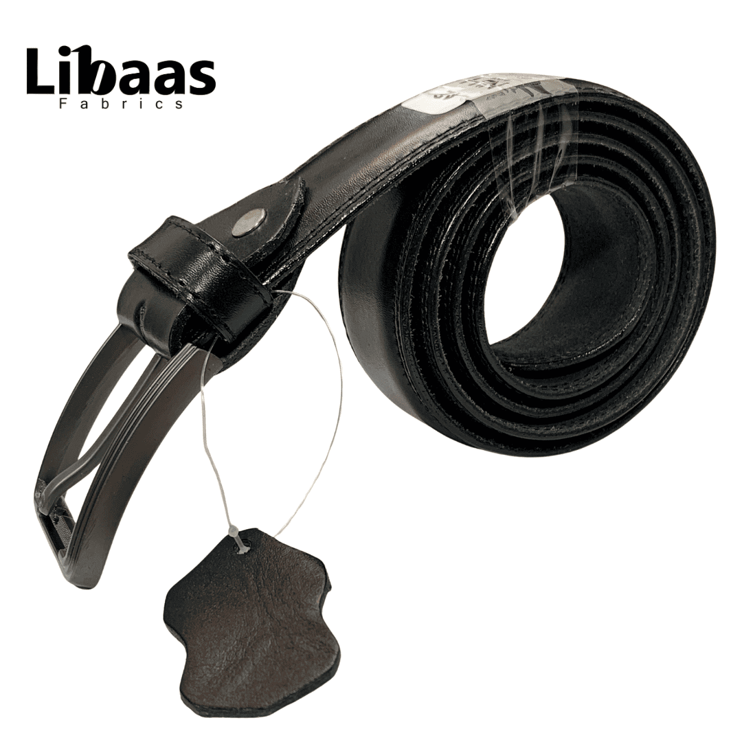 Classic Black & Brown Genuine Leather Belt - Libaas Fabrics