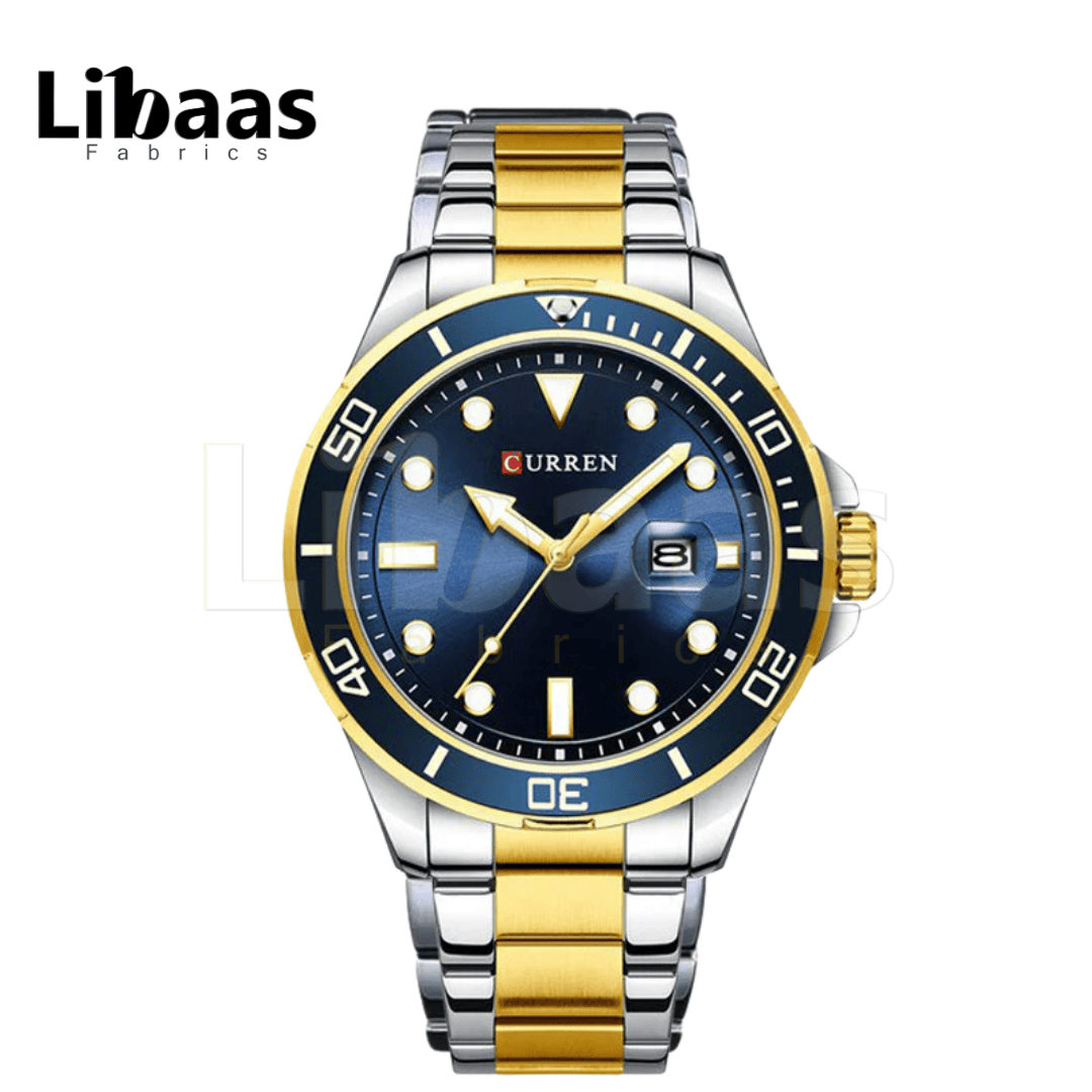 CURREN MEN'S METAL BAND LUXURY WATCH - Libaas Fabrics
