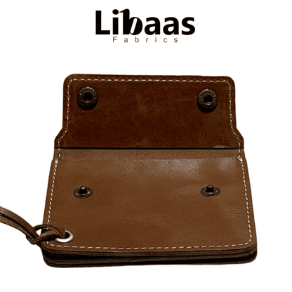 Double Button Leather Wallet – Brown - Libaas Fabrics